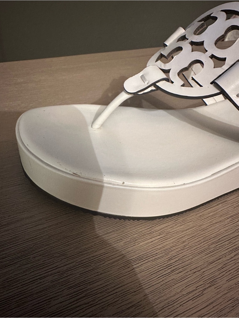 Tory Burch White Miller Wedge Sandals - Picture 14 of 14